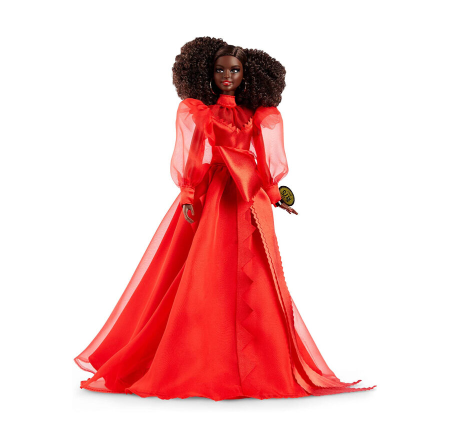 Barbie Collector Mattel 75th Anniversary Doll in Red Chiffon Gown, Brunette  - Doll Shopaholic